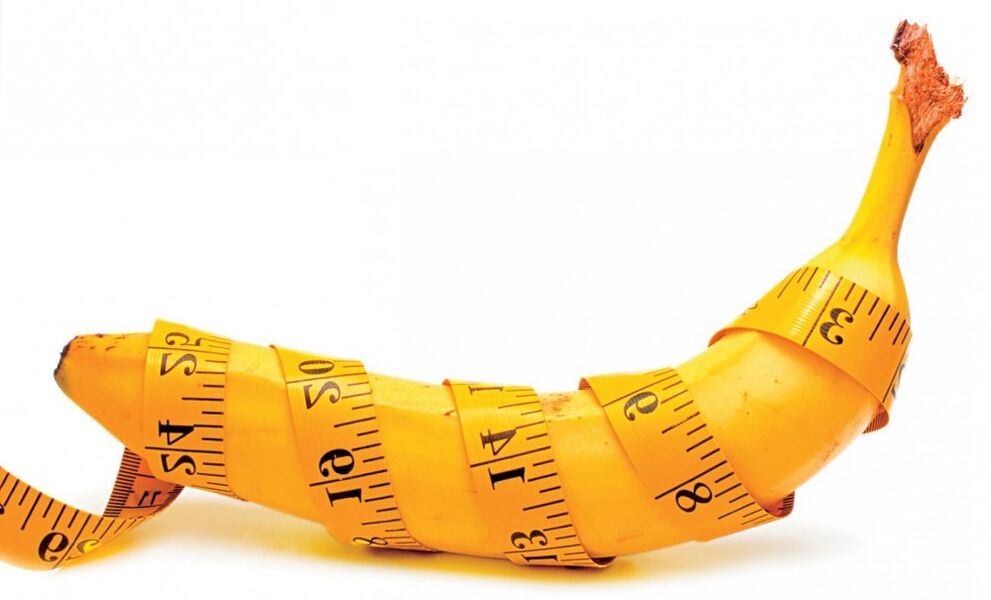 měření tloušťky penisu pomocí příkladu banánu