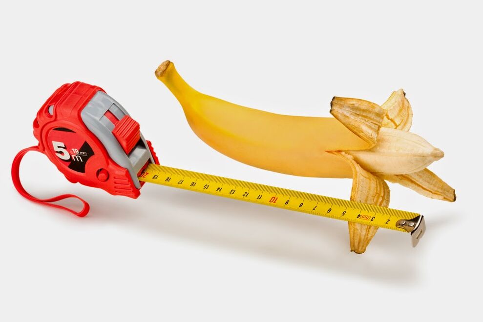 měření penisu před jeho zvětšením na příkladu banánu